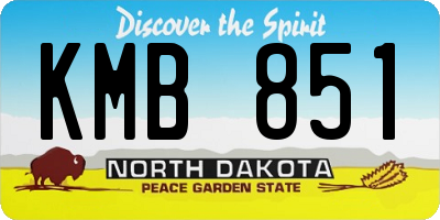 ND license plate KMB851