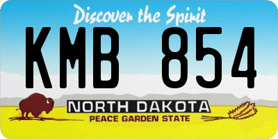 ND license plate KMB854