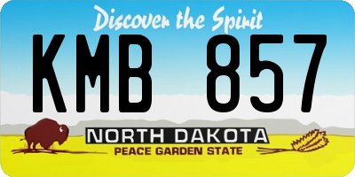 ND license plate KMB857