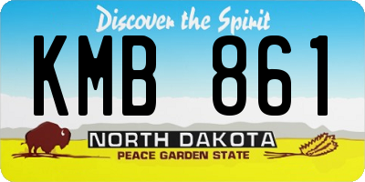 ND license plate KMB861