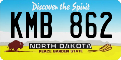 ND license plate KMB862