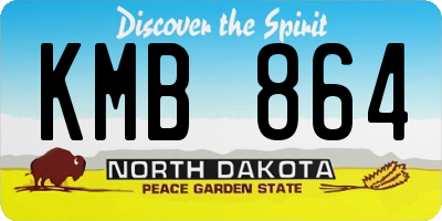 ND license plate KMB864