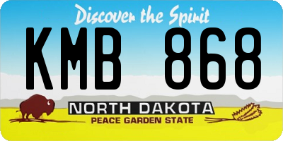 ND license plate KMB868
