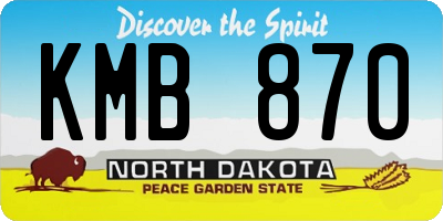 ND license plate KMB870