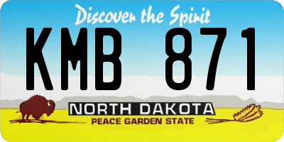 ND license plate KMB871