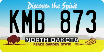 ND license plate KMB873