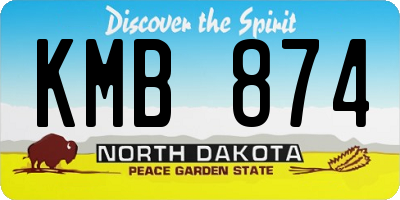 ND license plate KMB874