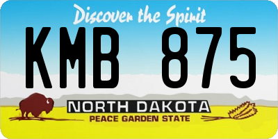 ND license plate KMB875