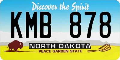 ND license plate KMB878