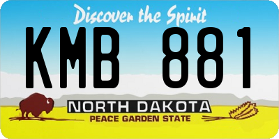 ND license plate KMB881