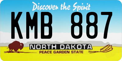 ND license plate KMB887