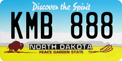 ND license plate KMB888