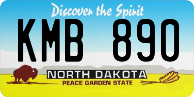 ND license plate KMB890