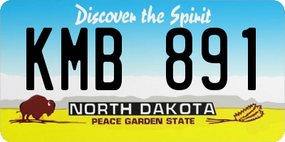 ND license plate KMB891