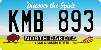 ND license plate KMB893