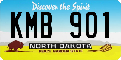 ND license plate KMB901