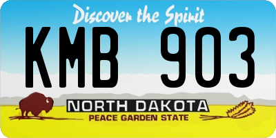 ND license plate KMB903