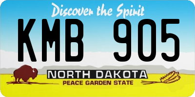 ND license plate KMB905