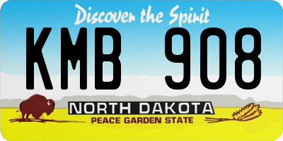 ND license plate KMB908