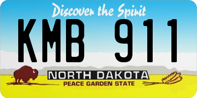ND license plate KMB911
