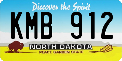 ND license plate KMB912