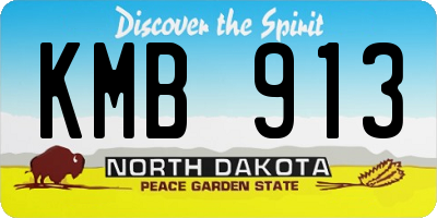ND license plate KMB913