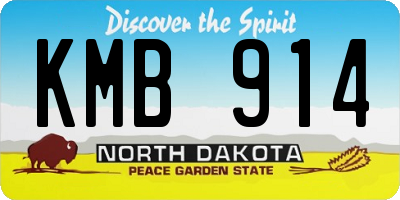 ND license plate KMB914
