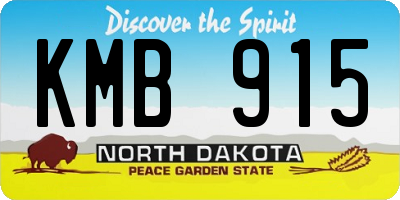 ND license plate KMB915