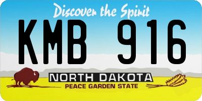 ND license plate KMB916