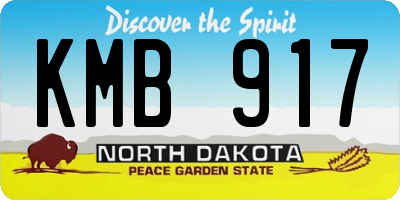 ND license plate KMB917