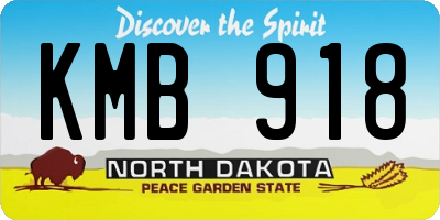 ND license plate KMB918