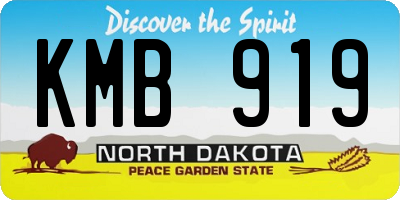 ND license plate KMB919