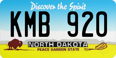ND license plate KMB920