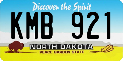 ND license plate KMB921