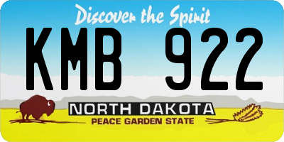 ND license plate KMB922