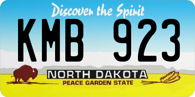 ND license plate KMB923