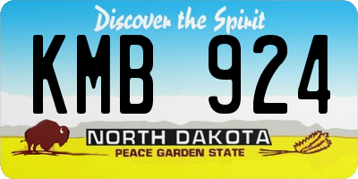 ND license plate KMB924