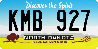 ND license plate KMB927
