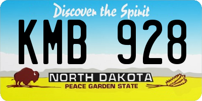 ND license plate KMB928
