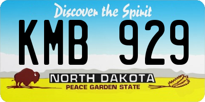 ND license plate KMB929