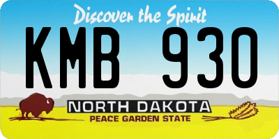 ND license plate KMB930