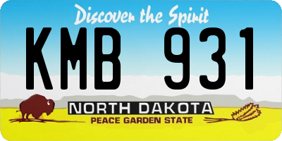 ND license plate KMB931