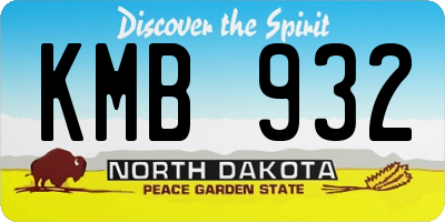 ND license plate KMB932