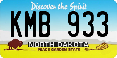 ND license plate KMB933