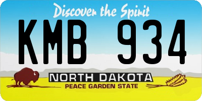 ND license plate KMB934