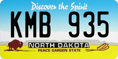 ND license plate KMB935