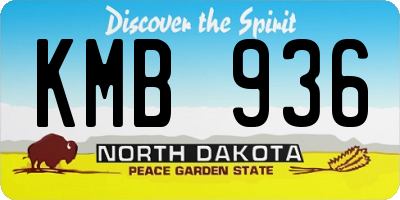 ND license plate KMB936