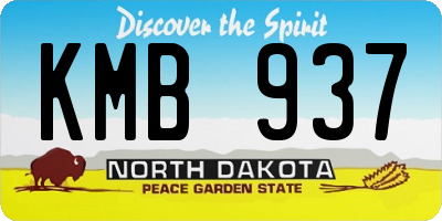 ND license plate KMB937