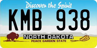 ND license plate KMB938
