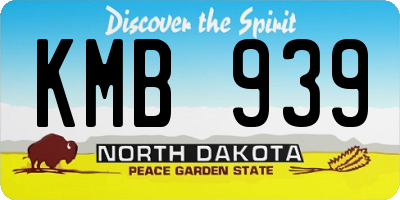 ND license plate KMB939